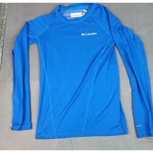 Columbia Omni Heat Shirt Boys Medium Blue Lightweight Outdoor Stretch Gorpcore